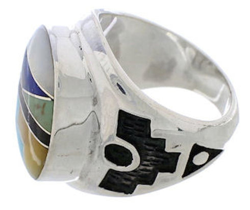 Genuine Sterling Silver Multicolor Ring Size 8-3/4 TX38722